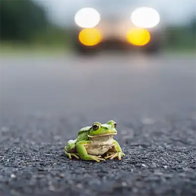 Frog on the road